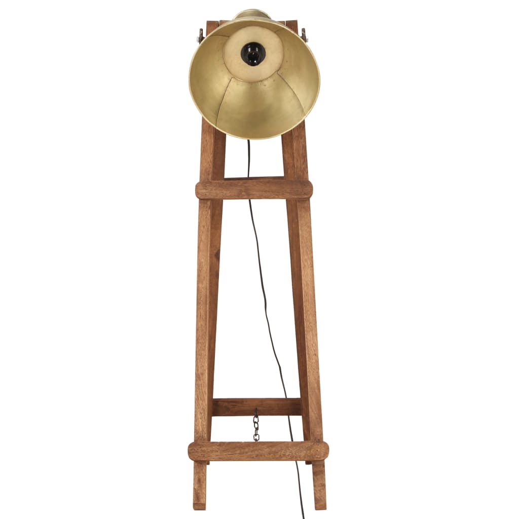 Lampadaires x3 Laiton & Bois de manguier massif