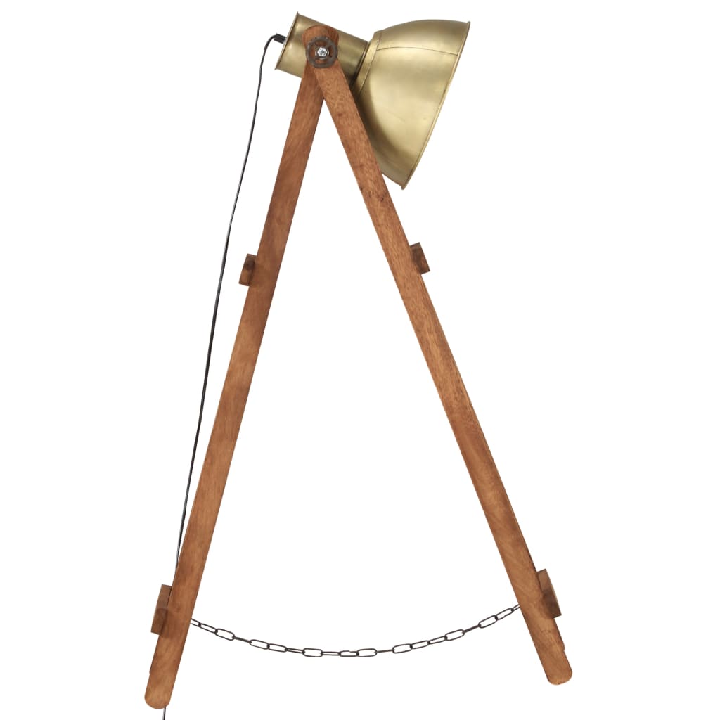 Lampadaires x3 Laiton & Bois de manguier massif