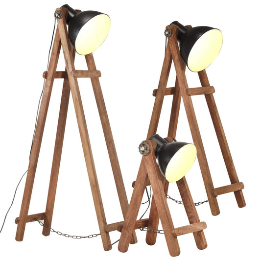 Lampadaires x3 Bois de manguier massif