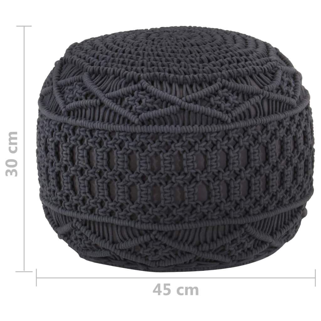 Pouf en macramé & Coton