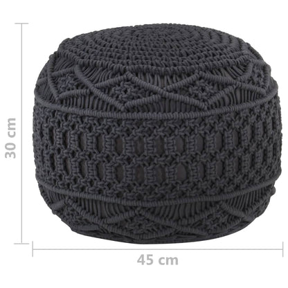 Pouf en macramé & Coton