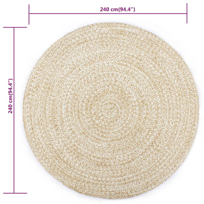 Tapis en Jute Blanc & marron 240 cm