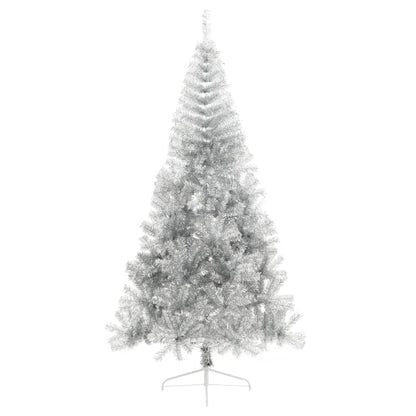 Demi sapin de Noël artificiel avec support argenté 240 cm PET