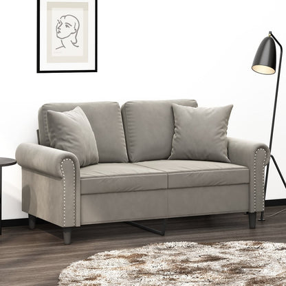 Coussins Velour Gris Clair