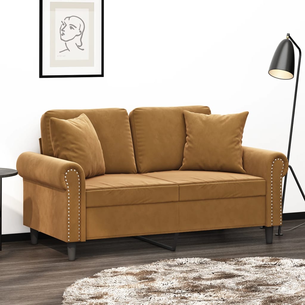 Coussins Velour Marron
