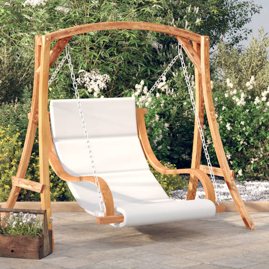 Chaise balançoire avec coussin bois d'épicéa & Teck