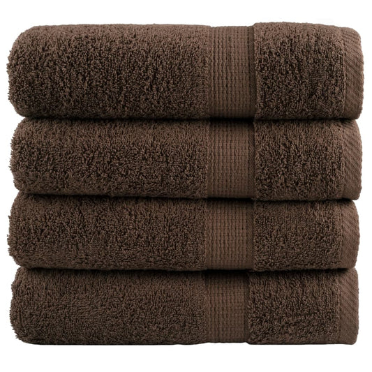 Serviettes de douche x4 Marron 140cm