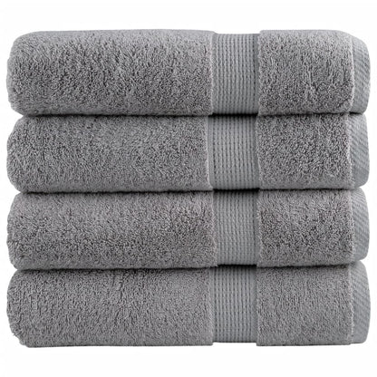 Serviettes de douche x4 Gris 140cm