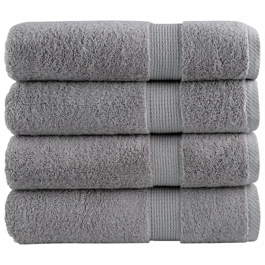 Serviettes de douche x4 Gris 140cm