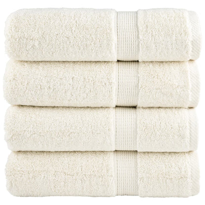 Serviettes de douche x4 Crème 140cm