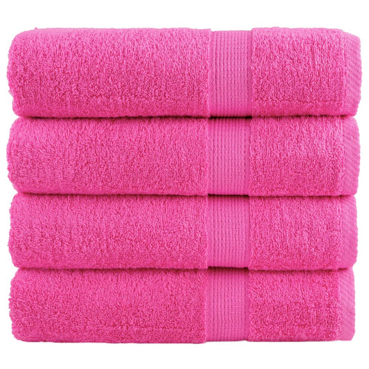 Serviettes de douche x4 Rose 140cm