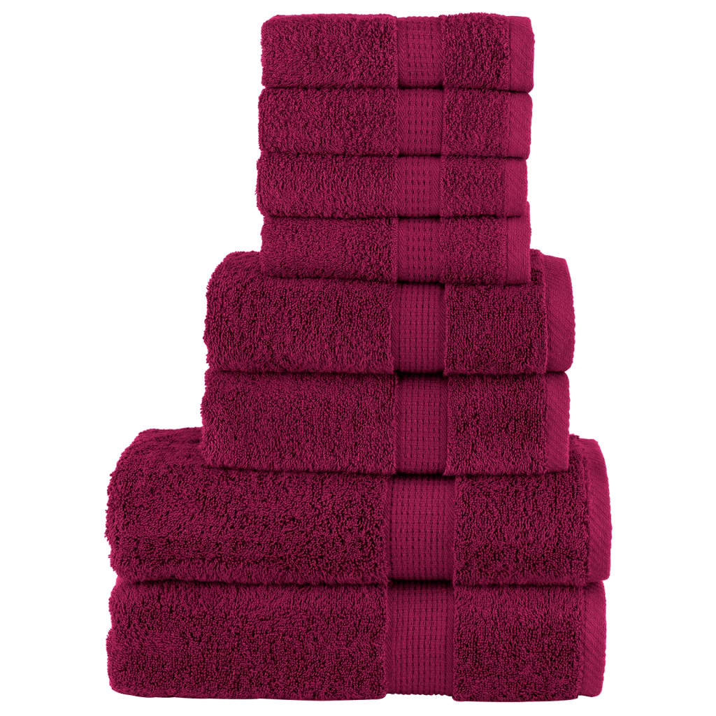 Ensemble de serviettes x8 Bordeaux